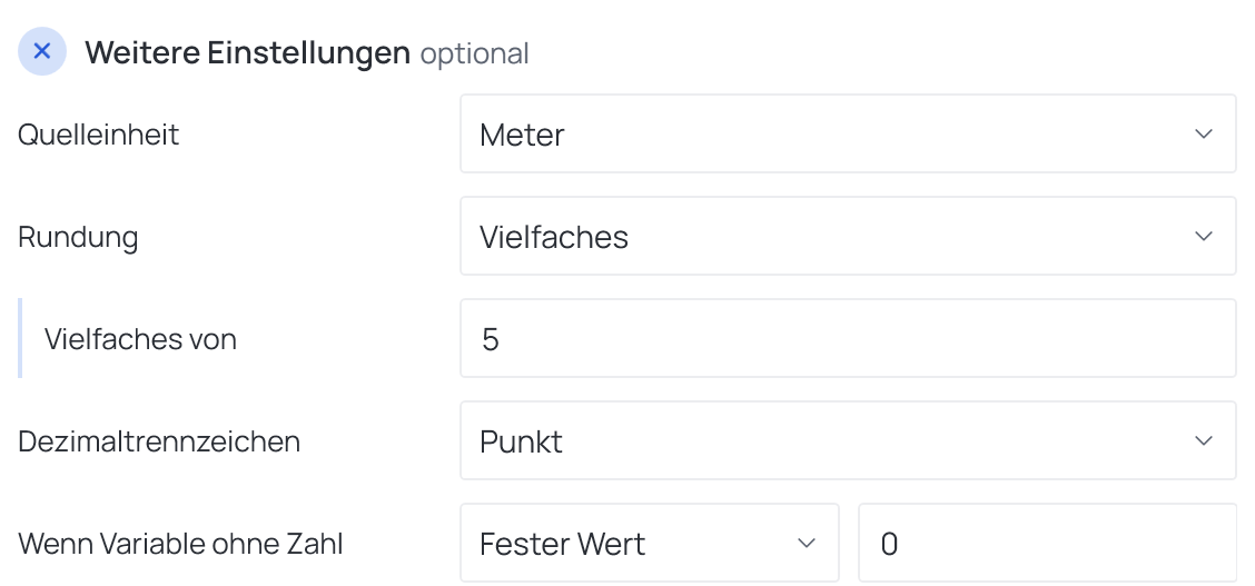 Rundung auf Vielfaches mit Vielfaches von, und Fester Wert mit seinem Wert