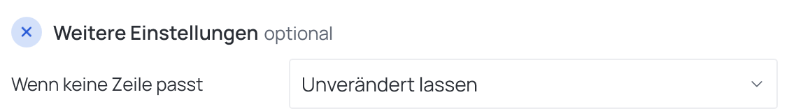 Weitere Einstellungen eines Vorgangs „Werte zuordnen“