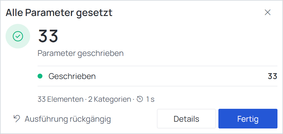 Der Kurzbericht nach einer fehlerfreien Ausführung