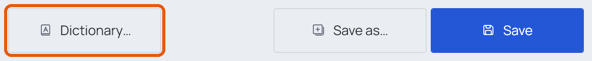 Where to click: Dictionary… at the bottom of the window
