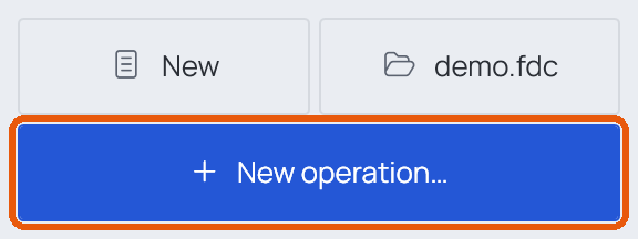 Where to click: New operation… above the list of operations
