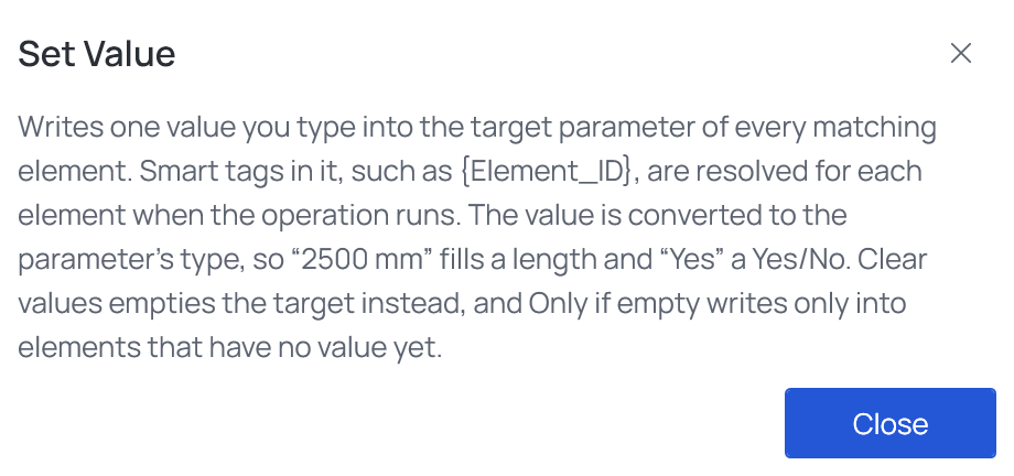 The description of Map Values, opened from ⓘ