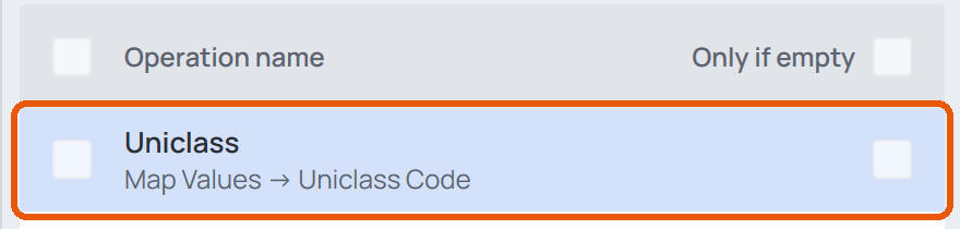 Where to click: the operation's name in the list